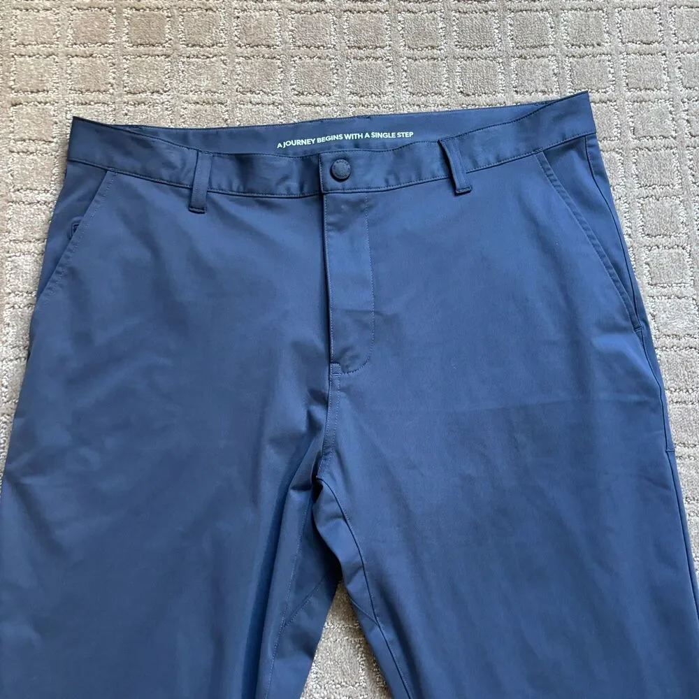 Rhone Commuter Slim Pant Men 36 Blue Straight Leg Golf Outdoor City Office Chino